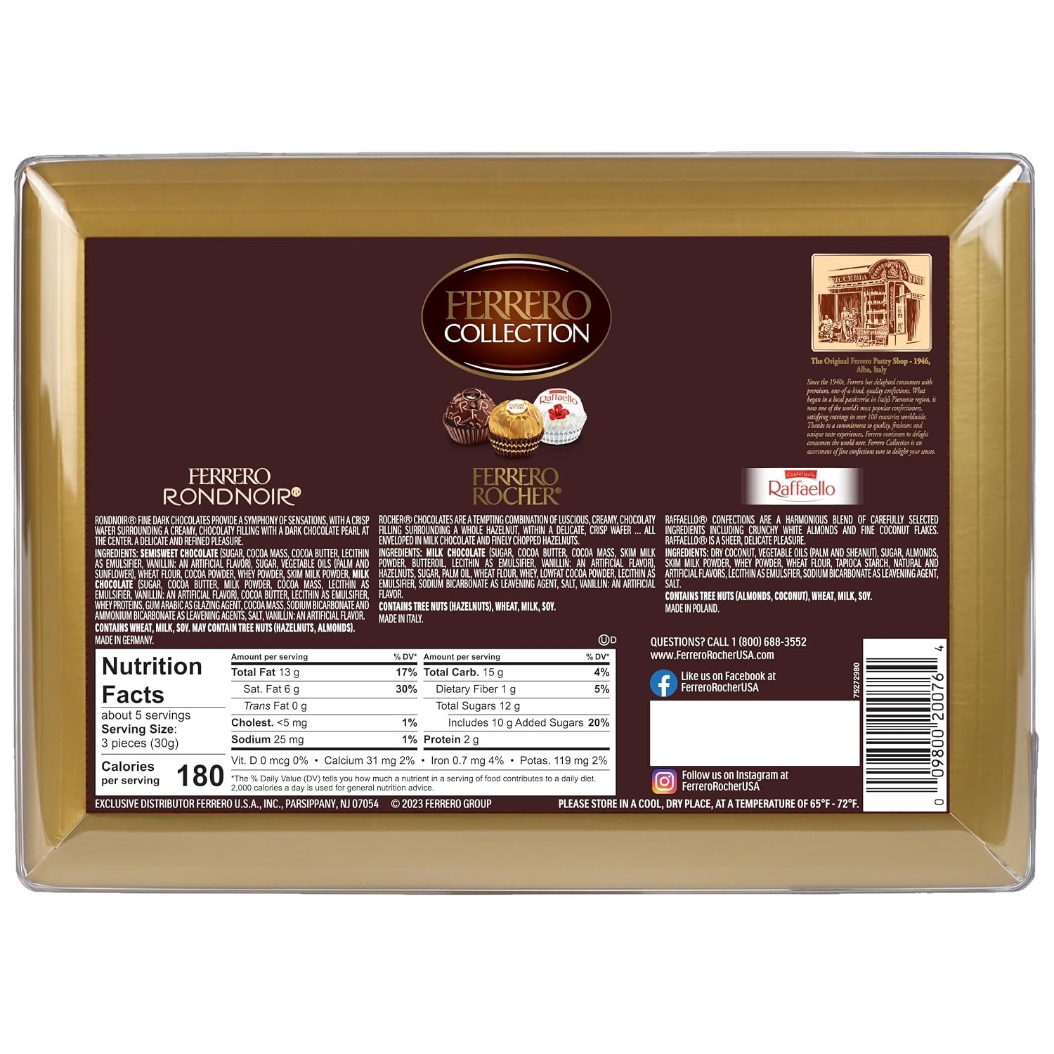image:imageFerrero Collection Assorted Chocolate Candy Gift Box 16 Ct 61 oz61 Ounce Pack of 6