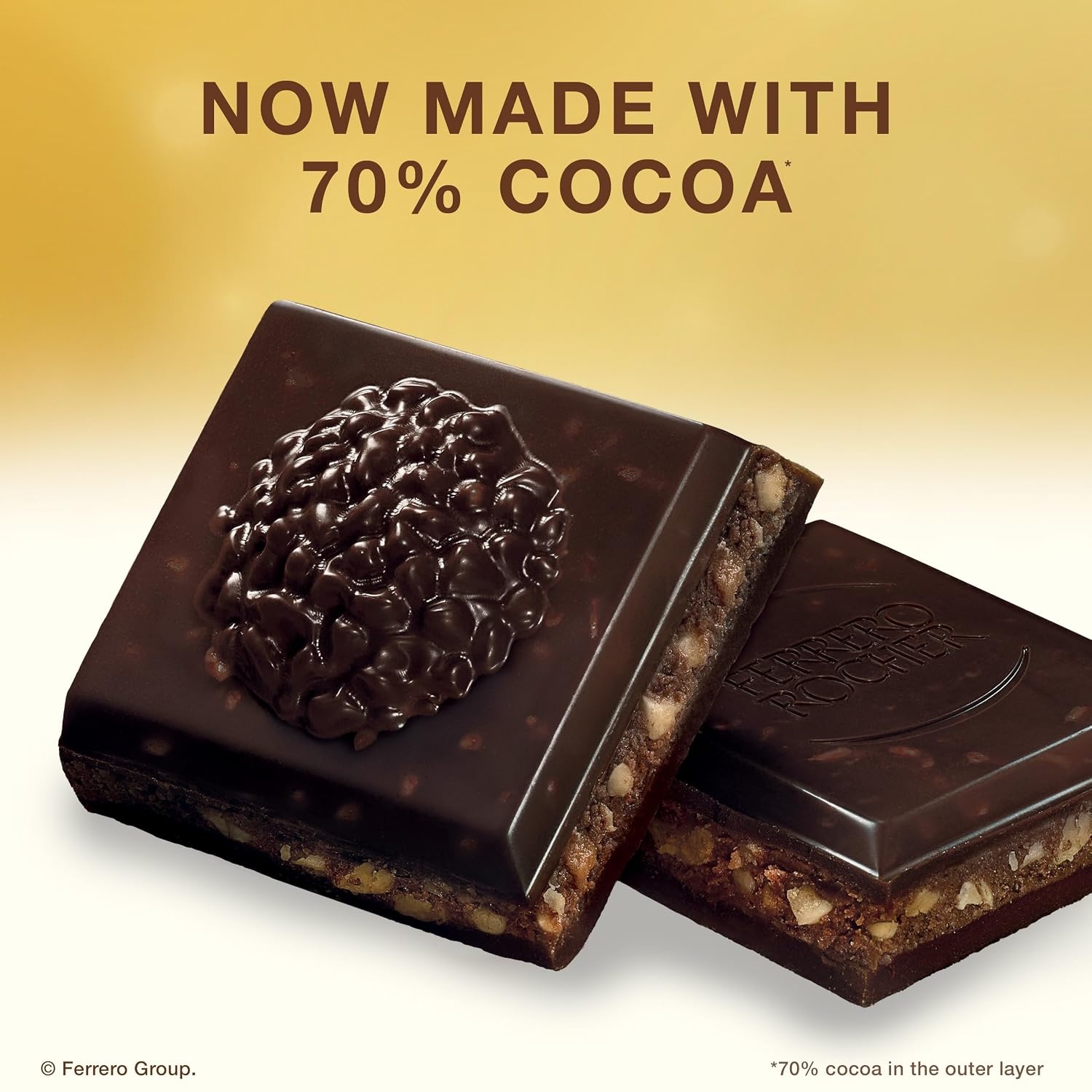 image:imageFerrero Rocher 70 Dark Chocolate Candy Bars Cocoa Hazelnut Filling 8 Ct31 Ounce Pack of 8