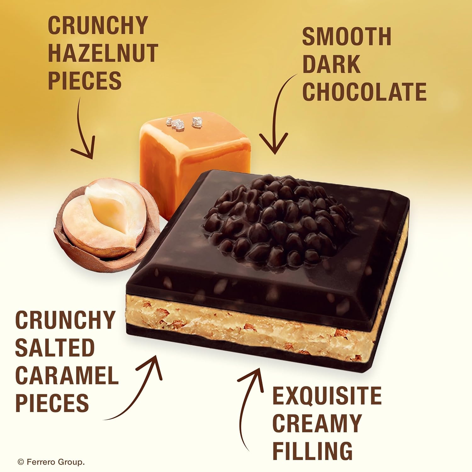 image:imageFerrero Rocher 70 Dark Chocolate Candy Bars Salted Caramel Hazelnut 8 Ct31 Ounce Pack of 8