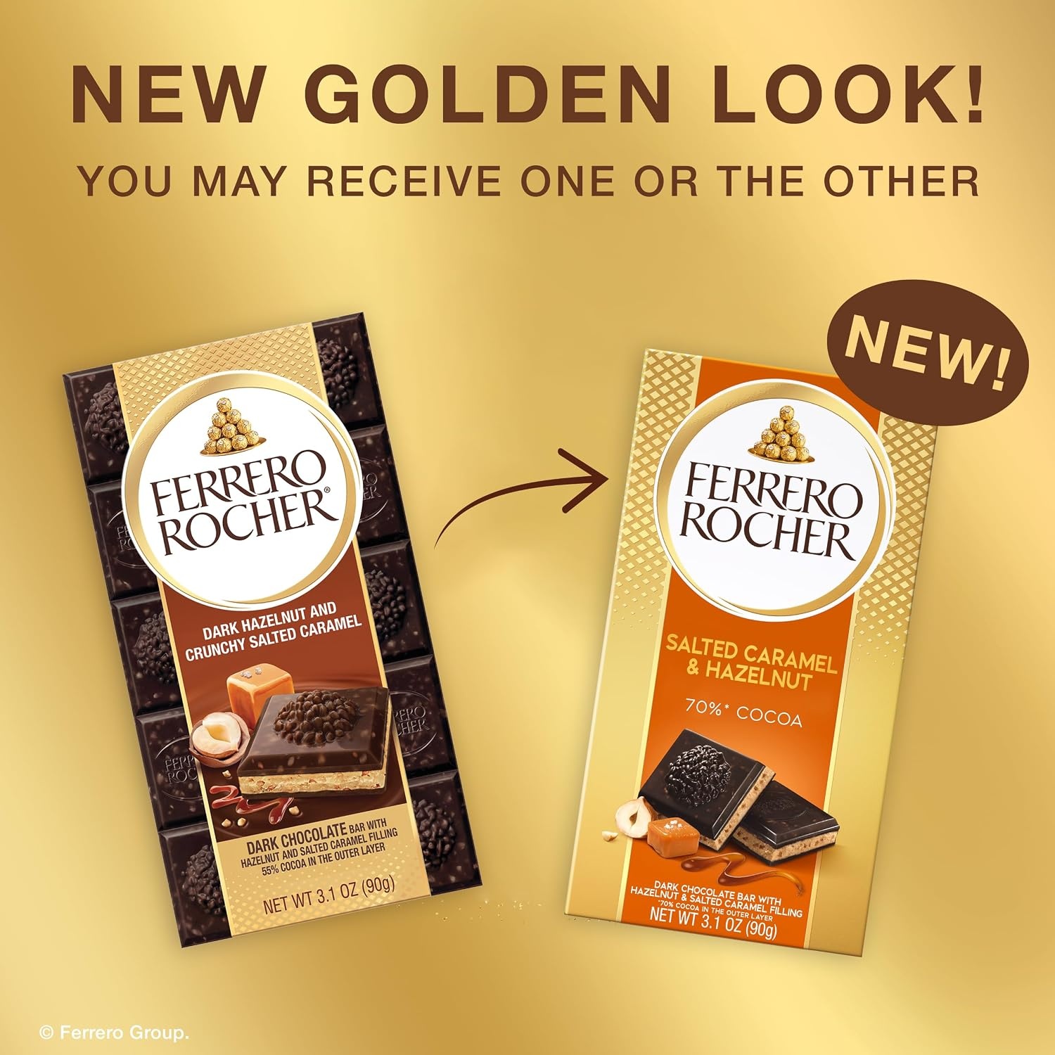 image:imageFerrero Rocher 70 Dark Chocolate Candy Bars Salted Caramel Hazelnut 8 Ct31 Ounce Pack of 8