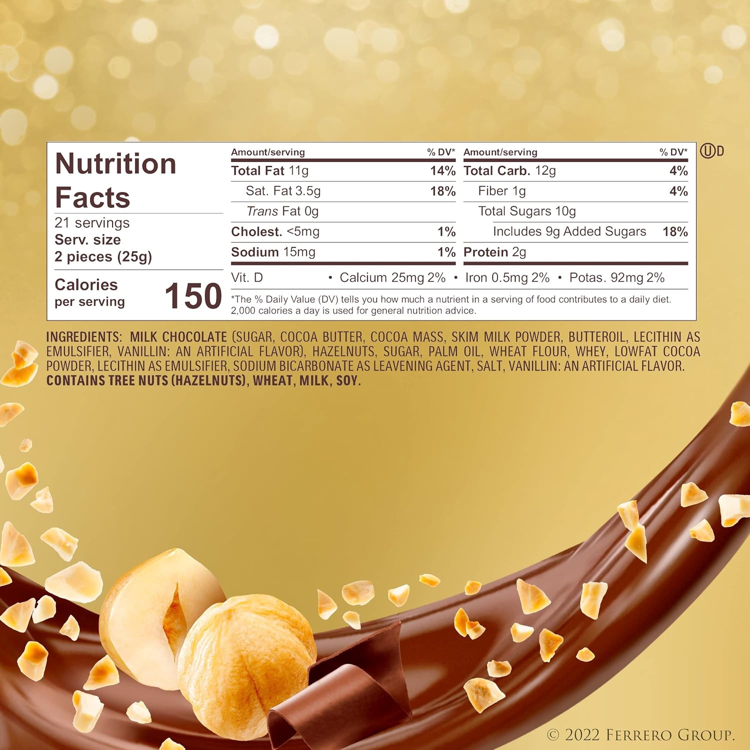 image:imageFerrero Rocher Chocolate Candy Hazelnut Milk Chocolates 42 Ct 185 oz42 Count Pack of 2