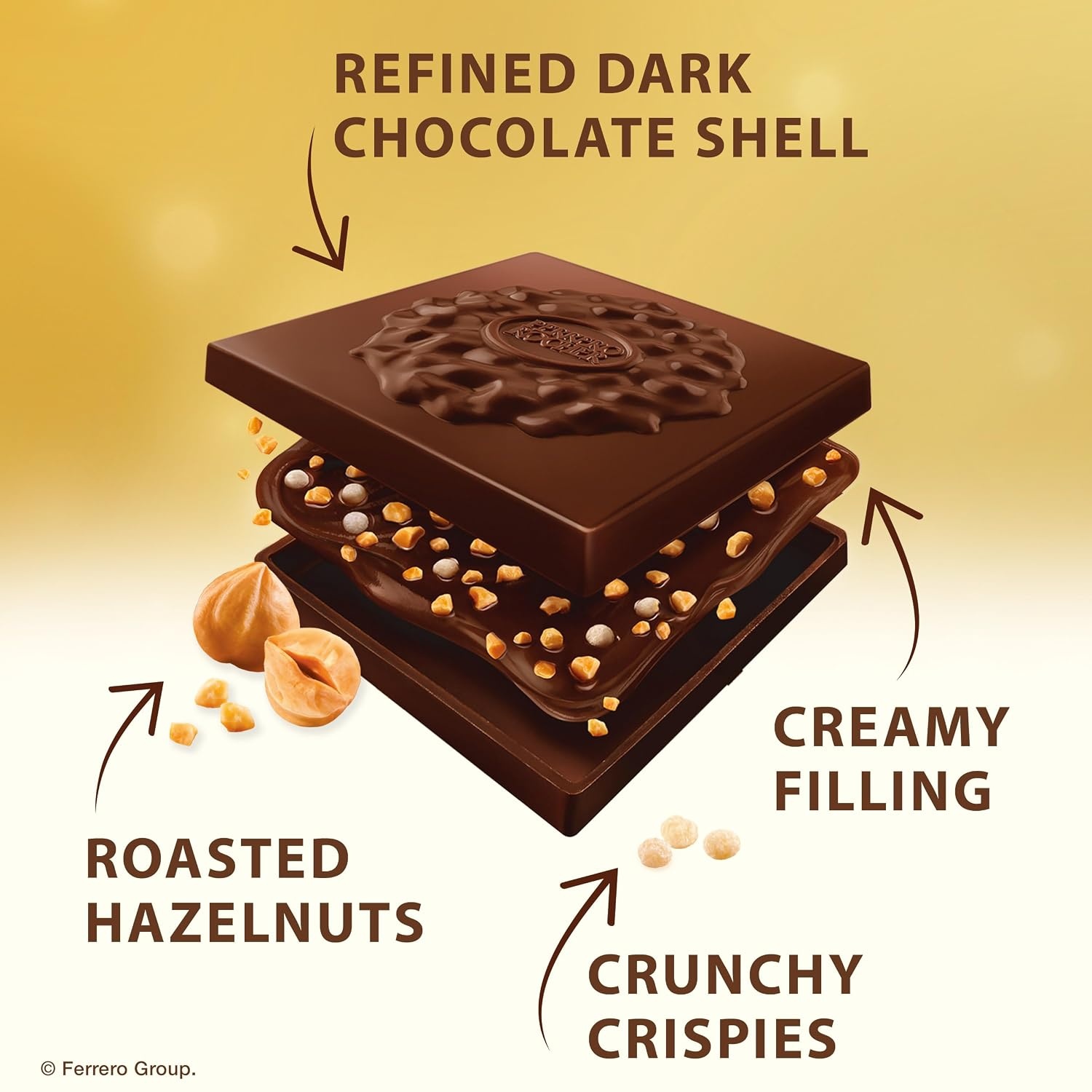 image:imageFerrero Rocher Dark Chocolate Hazelnut chocolate squares 37 oz37 Ounce Pack of 1