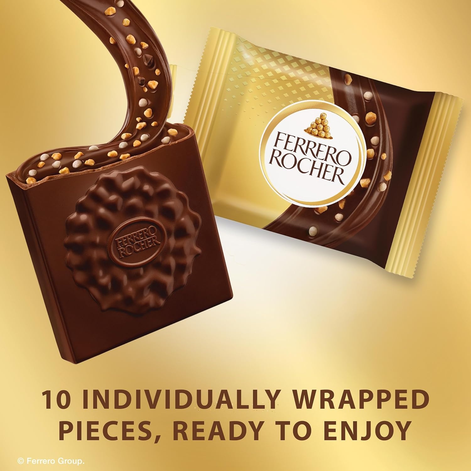 image:imageFerrero Rocher Dark Chocolate Hazelnut chocolate squares 37 oz37 Ounce Pack of 1