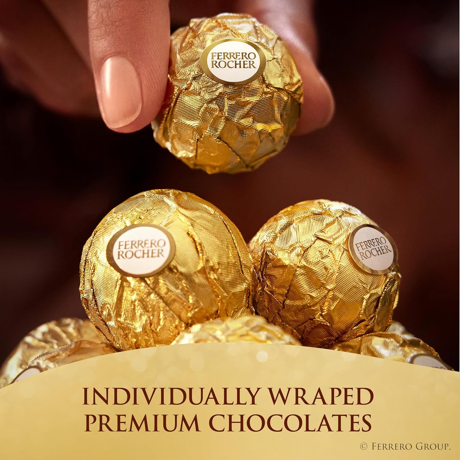 image:imageFerrero Rocher Hazelnut Milk Chocolate Gift Box 30 Count 132 oz