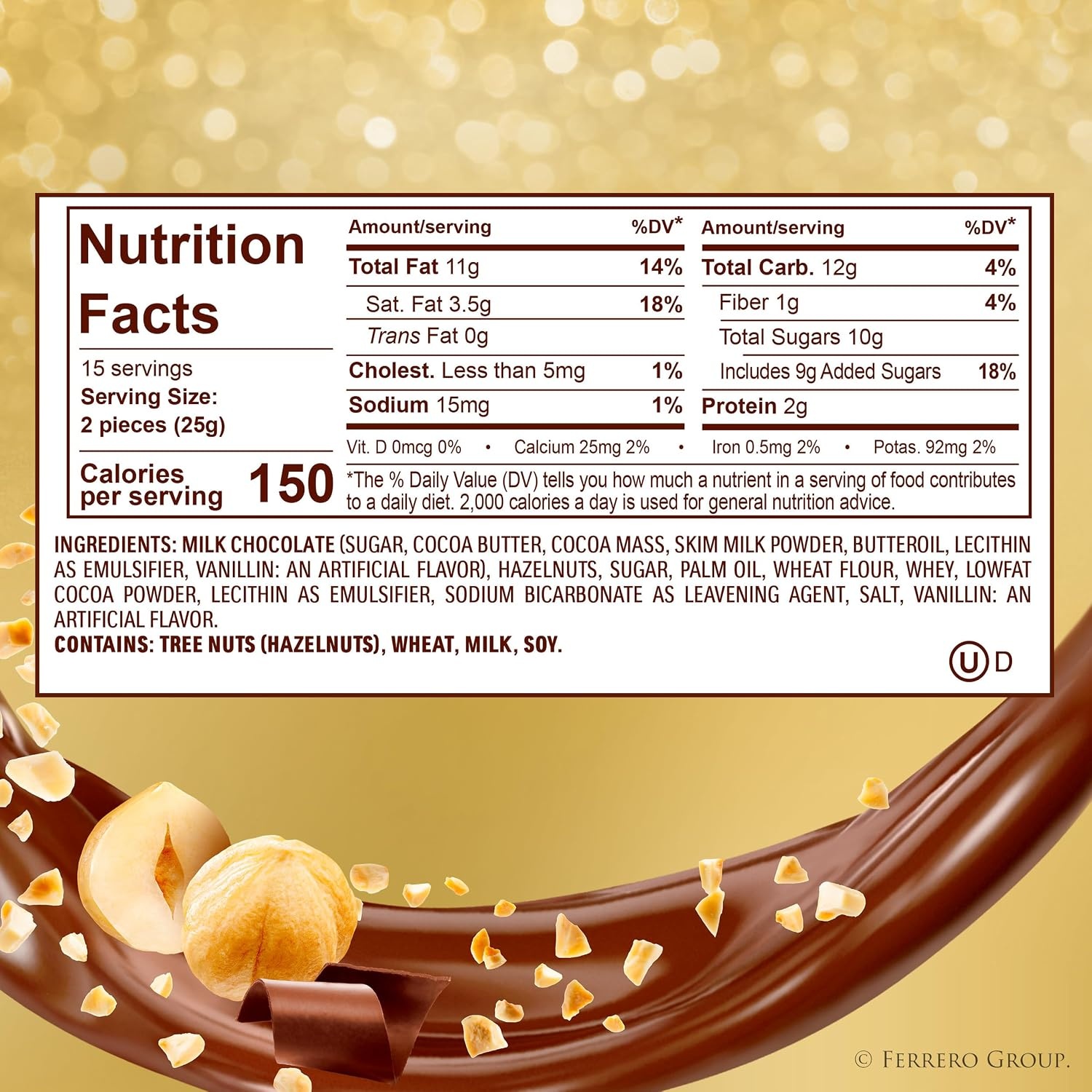image:imageFerrero Rocher Hazelnut Milk Chocolate Gift Box 30 Count 132 oz