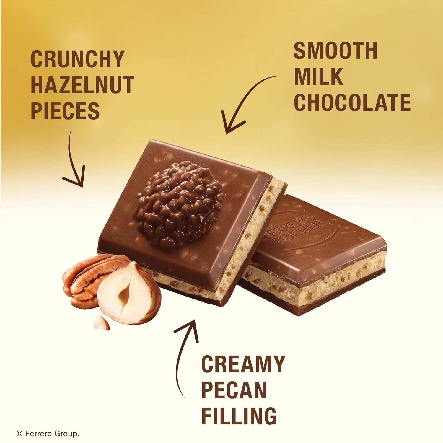 image:imageFerrero Rocher Milk Chocolate Hazelnut amp Pecan Bar 8 Count 31 oz Each