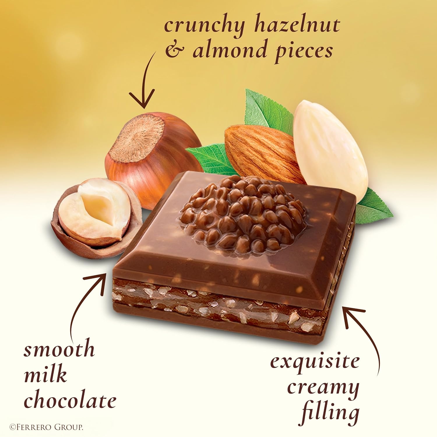 image:imageFerrero Rocher Milk chocolate bars Cocoa Hazelnut Filling 8 CtMilk Chocolate