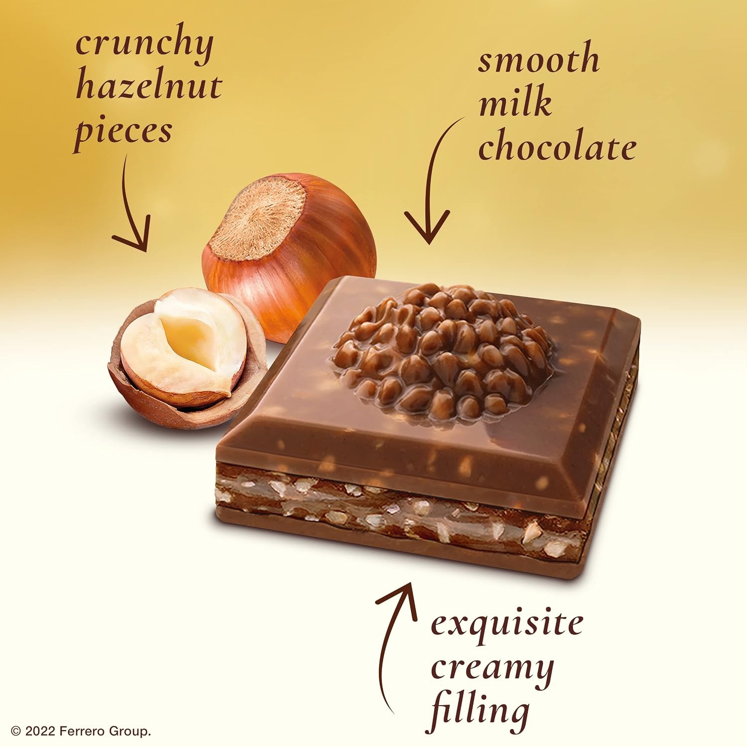 image:imageFerrero Rocher Milk chocolate bars Cocoa Hazelnut Filling 8 CtMilk Chocolate Hazelnut
