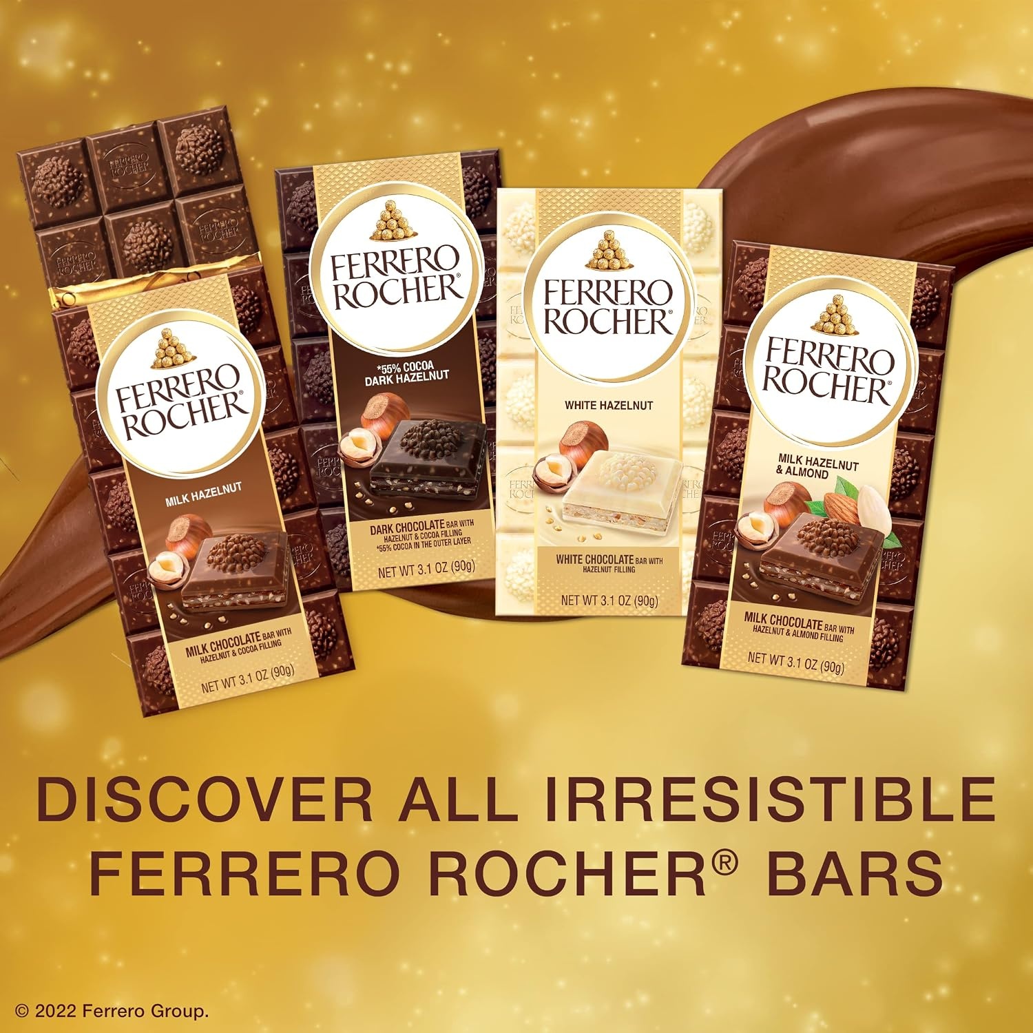image:imageFerrero Rocher Milk chocolate bars Cocoa Hazelnut Filling 8 CtMilk Chocolate Hazelnut