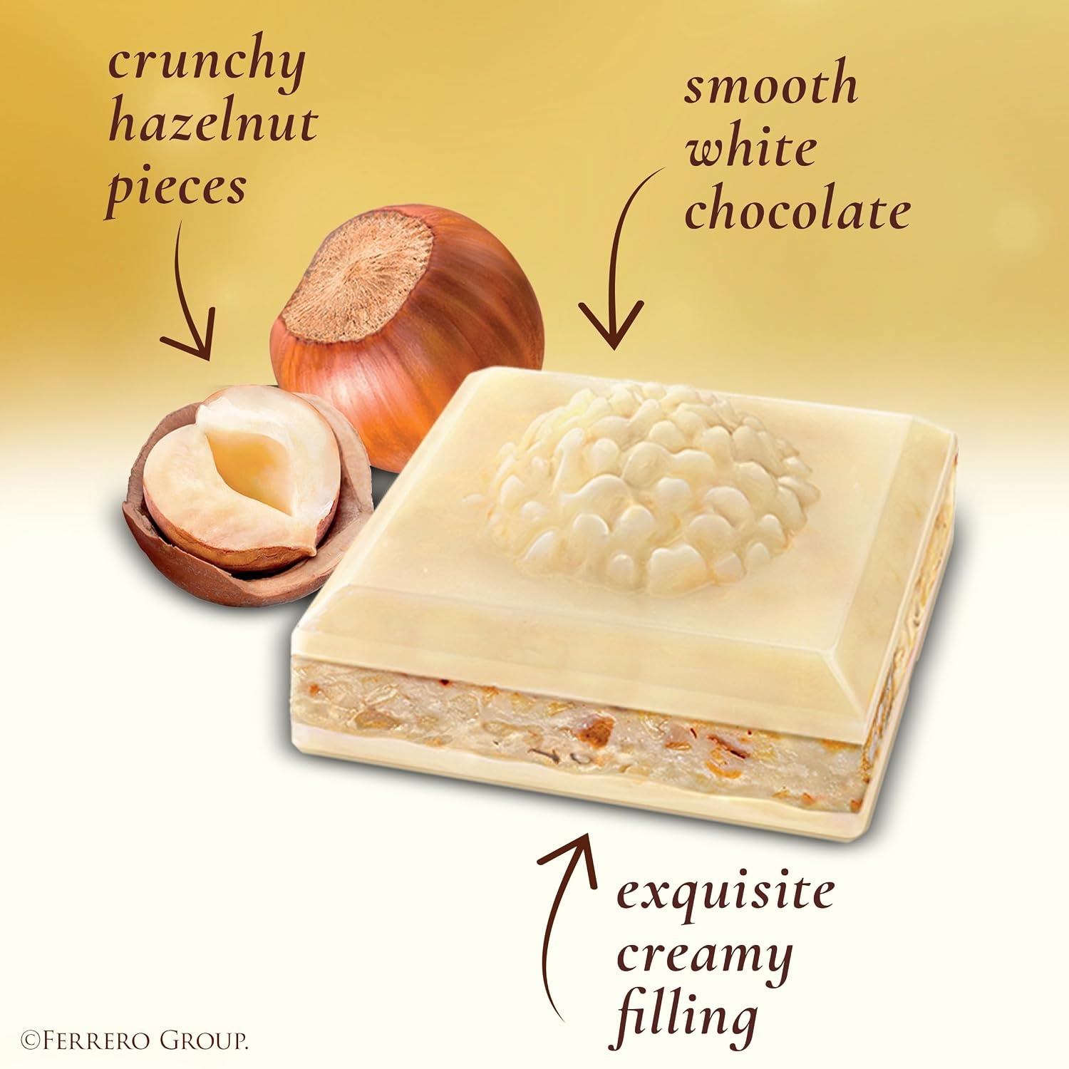 image:imageFerrero Rocher White chocolate bars Creamy Hazelnut Filling 8 Ct