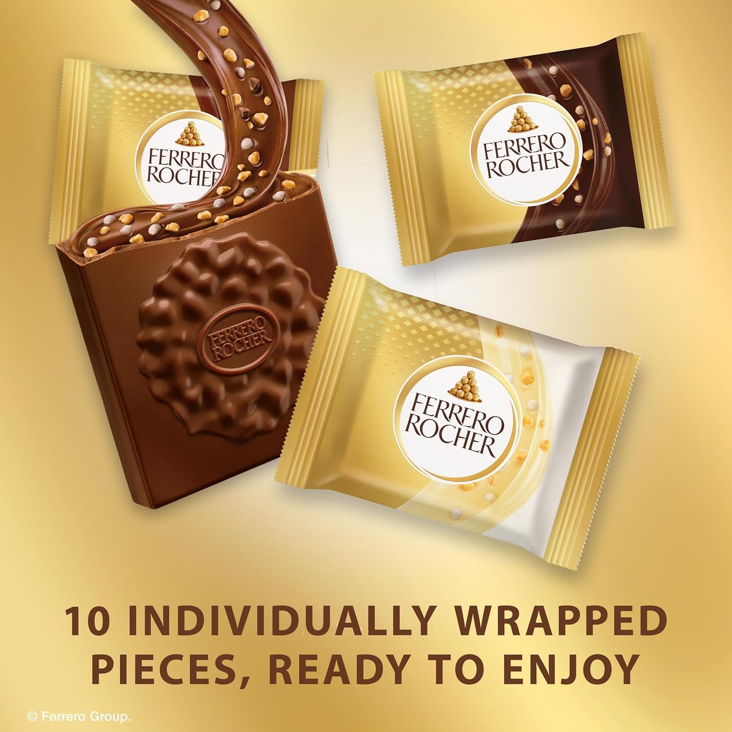 image:imageFerrero Rocher chocolate squares Assorted Chocolate Variety Pack 37 oz37 Ounce Pack of 1