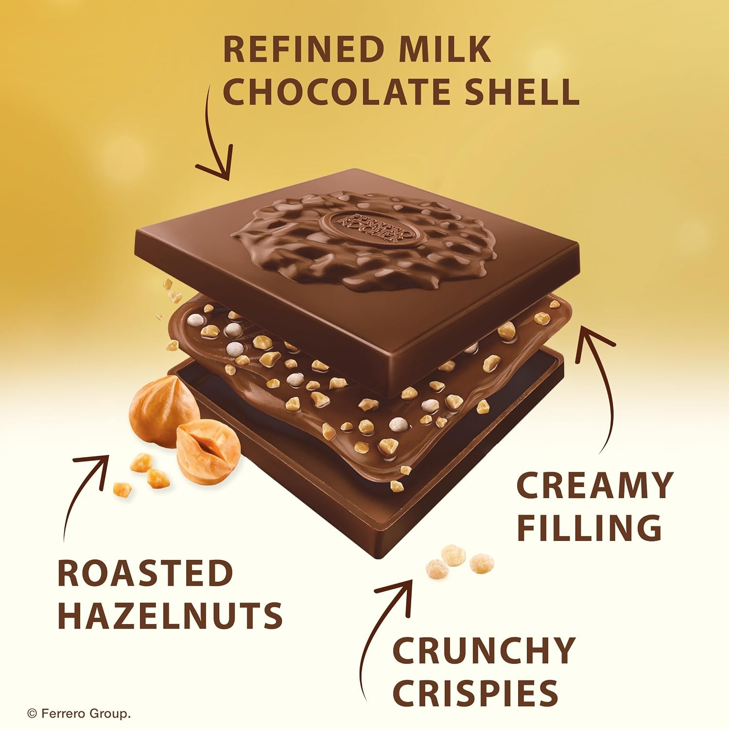 image:imageFerrero Rocher milk chocolate hazelnut squares 222 oz