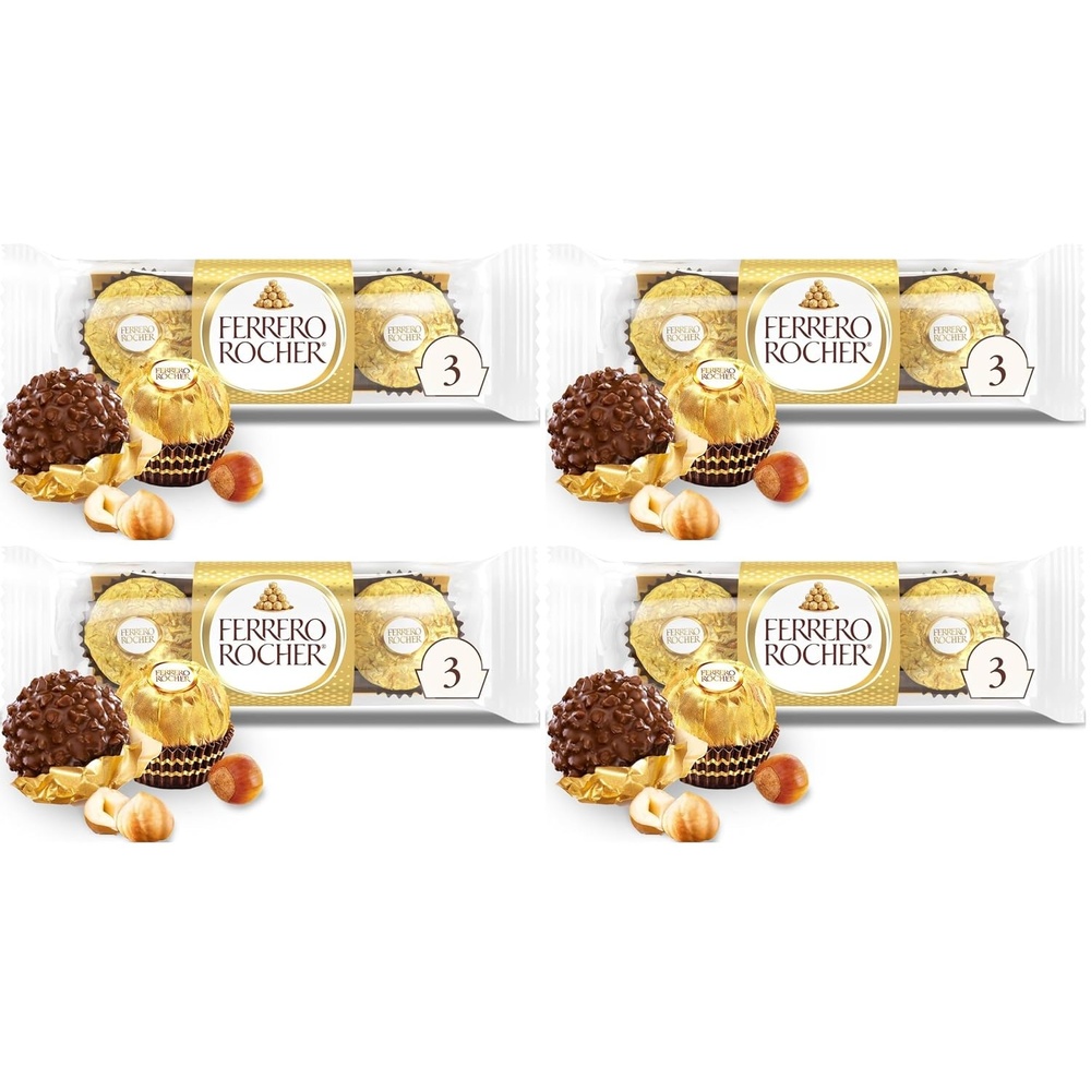 image:imageFerrero Rocher Chocolate Candy Hazelnut Milk Chocolates 3 Ct 13 oz13 Ounce Pack of 4
