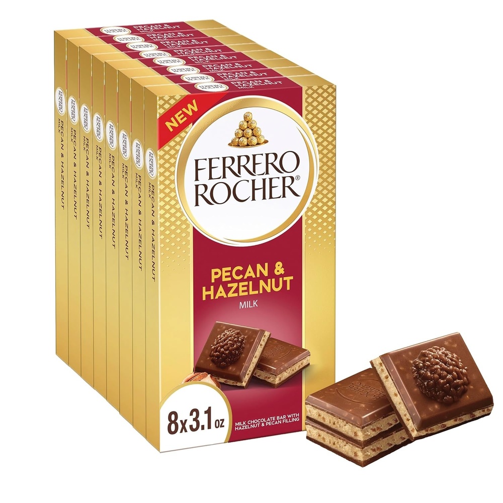 image:imageFerrero Rocher Milk Chocolate Hazelnut amp Pecan Bar 8 Count 31 oz Each