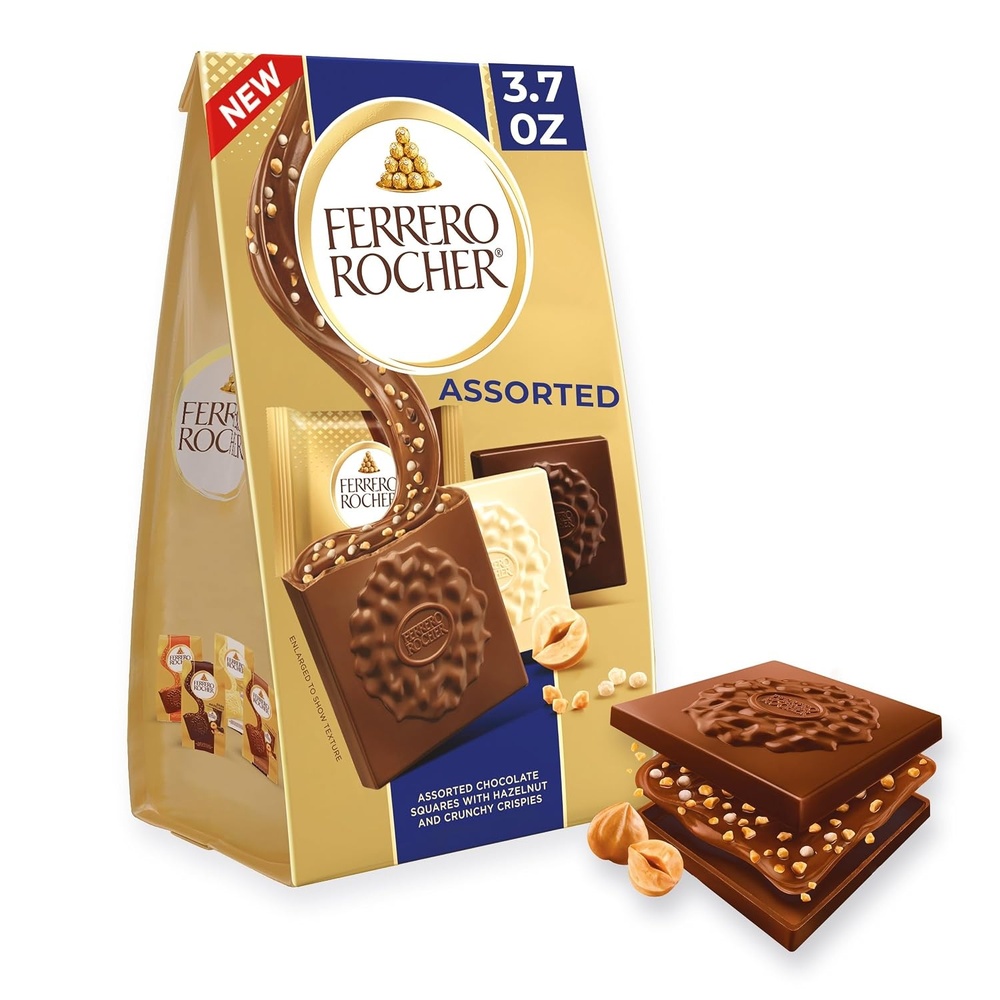 image:imageFerrero Rocher chocolate squares Assorted Chocolate Variety Pack 37 oz37 Ounce Pack of 1