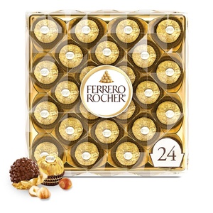 Ferrero Rocher Chocolate Candy, Hazelnut Milk Chocolates, 24 Ct, 10.6 oz(24 Count (Pack of 6))