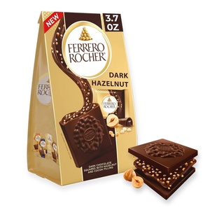 Ferrero Rocher Dark Chocolate Hazelnut chocolate squares, 3.7 oz(3.7 Ounce (Pack of 1))