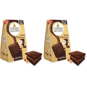 Ferrero Rocher Dark Chocolate Hazelnut chocolate squares, 3.7 oz(3.7 Ounce (Pack of 2))