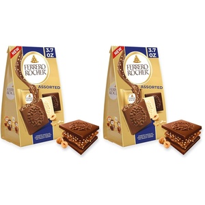 Ferrero Rocher chocolate squares, Assorted Chocolate, Variety Pack, 3.7 oz(3.7 Ounce (Pack of 2))