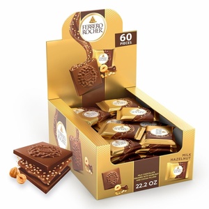 Ferrero Rocher milk chocolate hazelnut squares, 22.2 oz